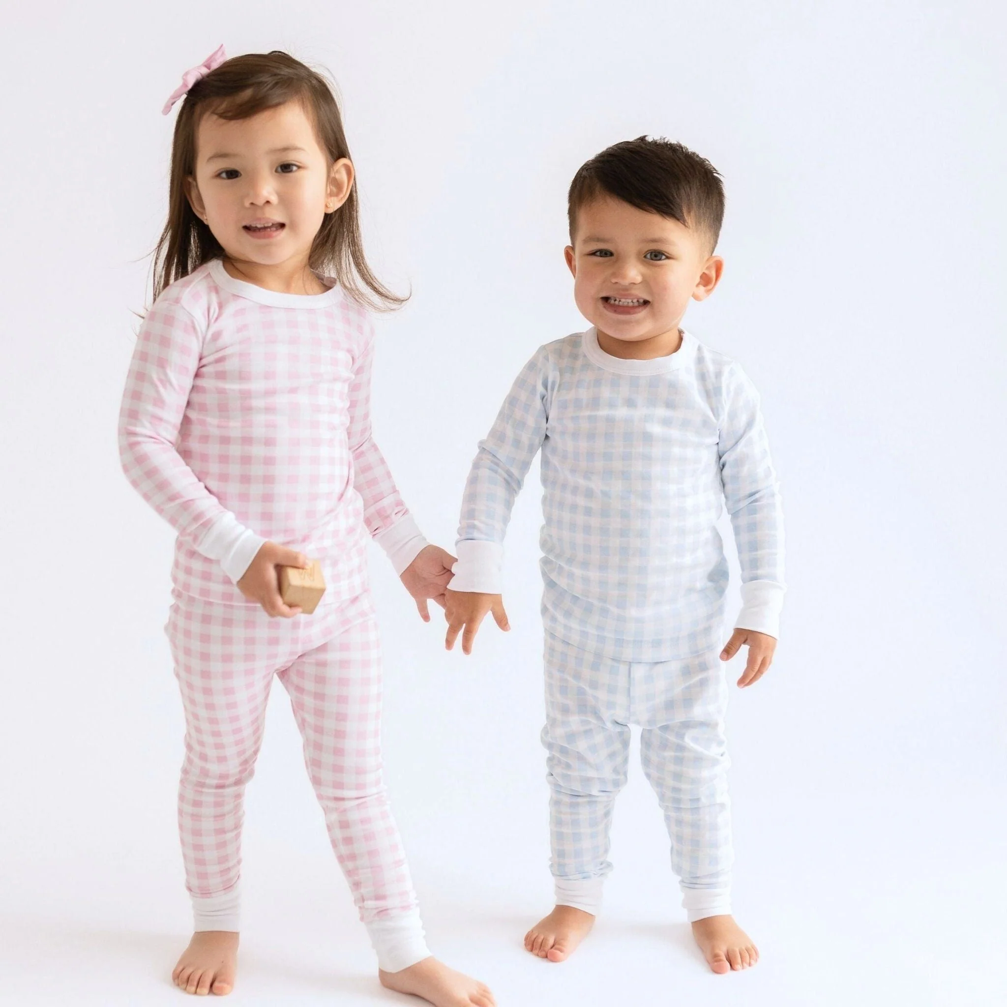 Baby Checks Long Pajamas - Blue - Image 4